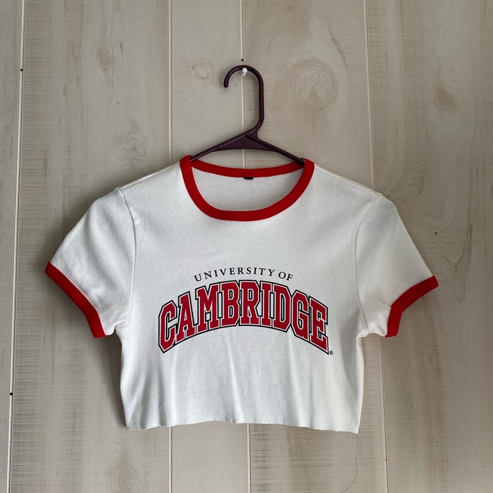 Cropped college tee